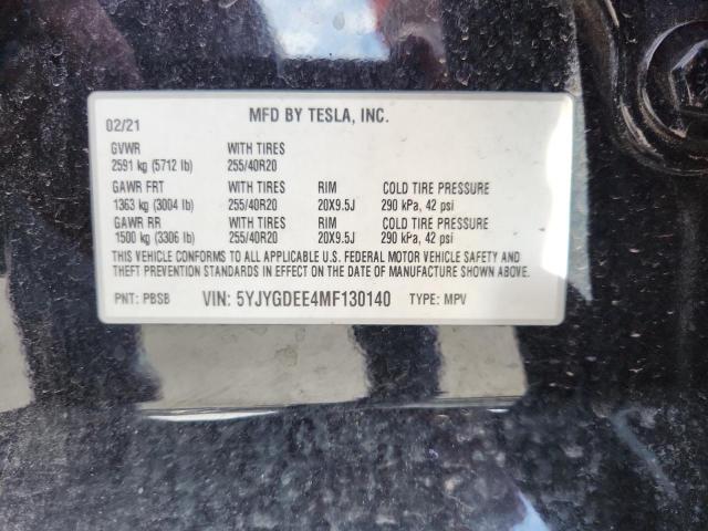 Photo 14 from auction – 2021 TESLA MODEL Y with VIN 5YJYGDEE4MF130140