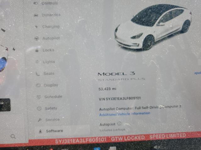 Photo 9 from auction – 2020 TESLA MODEL 3 with VIN 5YJ3E1EA3LF805101
