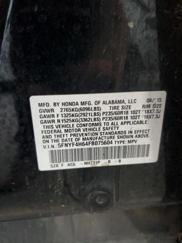 Photo 14 from auction – 2015 HONDA PILOT EXL with VIN 5FNYF4H64FB075604