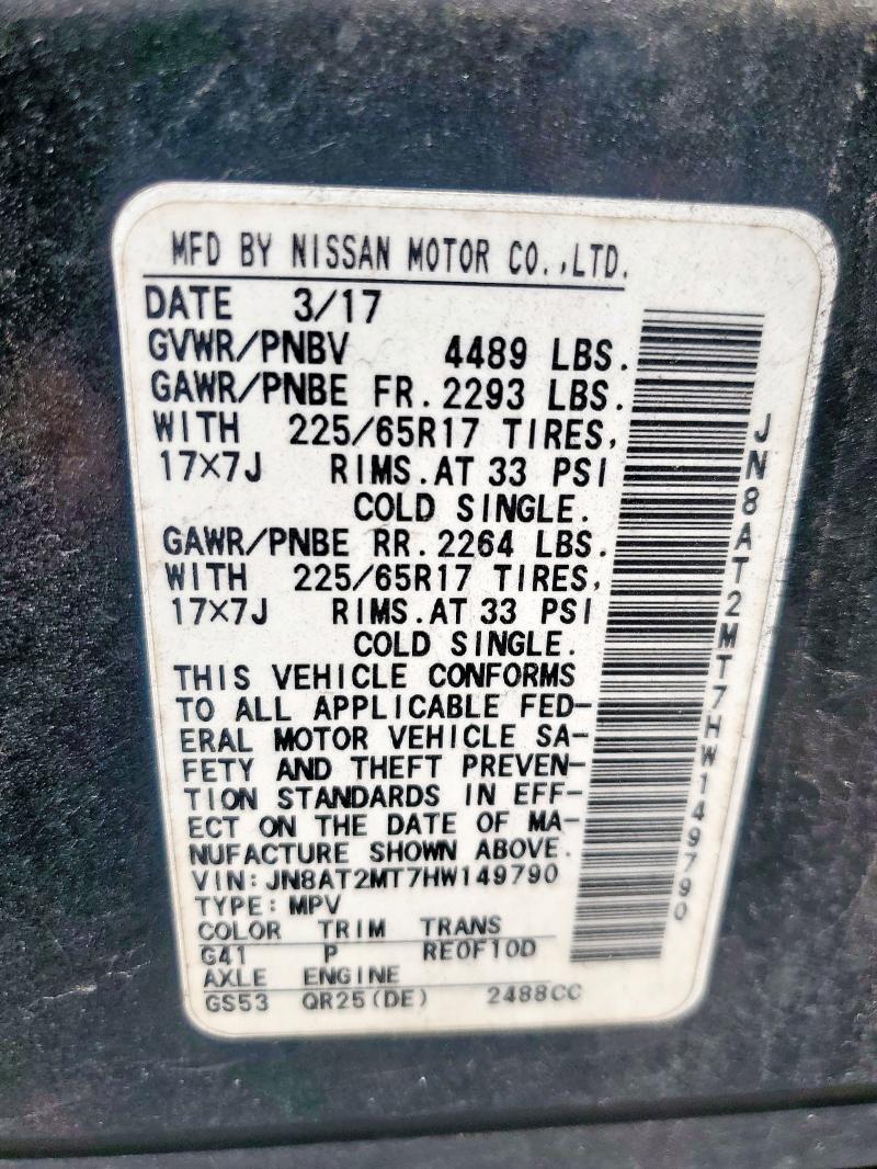 Photo 14 from auction – 2017 NISSAN ROGUE S with VIN JN8AT2MT7HW149790