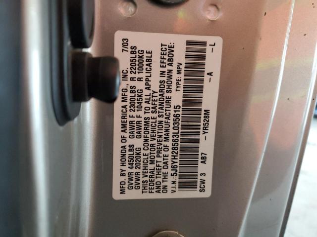 Photo 14 from auction – 2003 HONDA ELEMENT EX with VIN 5J6YH28563L035615