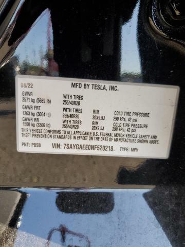 Photo 14 from auction – 2022 TESLA MODEL Y with VIN 7SAYGAEE0NF520218