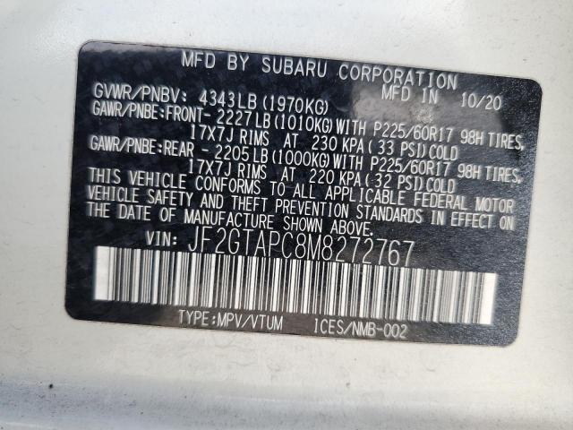 Photo 14 from auction – 2021 SUBARU CROSSTREK with VIN JF2GTAPC8M8272767