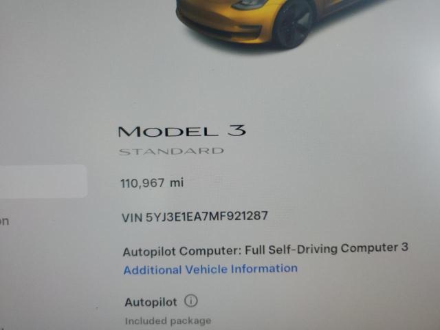Photo 9 from auction – 2021 TESLA MODEL 3 with VIN 5YJ3E1EA7MF921287