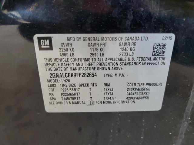 Photo 14 from auction – 2015 CHEVROLET EQUINOX LT with VIN 2GNALCEK9F6282654
