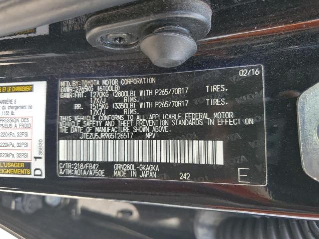 Photo 14 from auction – 2016 TOYOTA 4RUNNER SR with VIN JTEZU5JR9G5126517