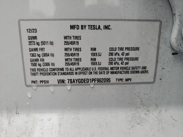 Photo 14 from auction – 2023 TESLA MODEL Y with VIN 7SAYGDED1PF962095