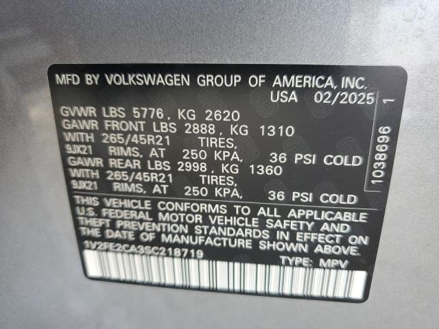 Photo 14 from auction – 2025 VOLKSWAGEN ATLAS CROS with VIN 1V2FE2CA3SC218719