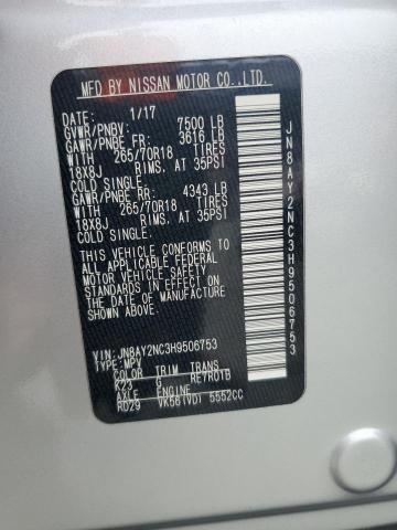 Photo 14 from auction – 2017 NISSAN ARMADA SV with VIN JN8AY2NC3H9506753