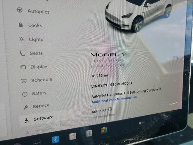 Photo 9 from auction – 2021 TESLA MODEL Y with VIN 5YJYGDEE6MF257004