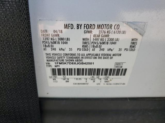 Photo 14 from auction – 2018 FORD EXPLORER with VIN 1FM5K7D8XJGB42501