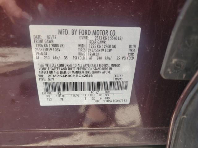 Photo 14 from auction – 2017 FORD EDGE TITAN with VIN 2FMPK4K90HBC42546