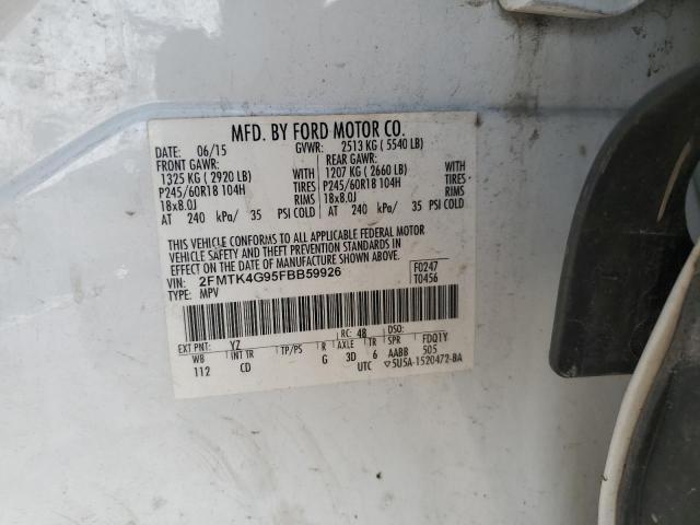 Photo 14 from auction – 2015 FORD EDGE SE with VIN 2FMTK4G95FBB59926