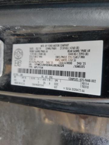 Photo 14 from auction – 2019 FORD ESCAPE SEL with VIN 1FMCU9HDXKUB39220