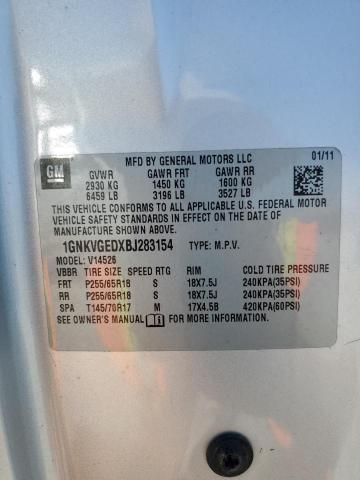 Photo 14 from auction – 2011 CHEVROLET TRAVERSE L with VIN 1GNKVGEDXBJ283154
