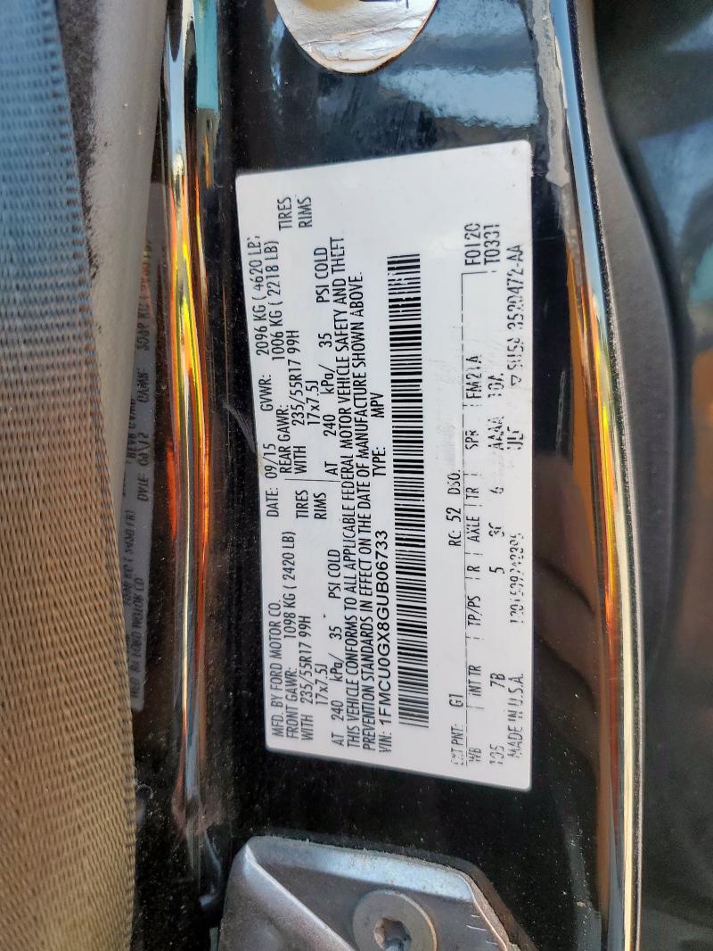 Photo 14 from auction – 2016 FORD ESCAPE SE with VIN 1FMCU0GX8GUB06733