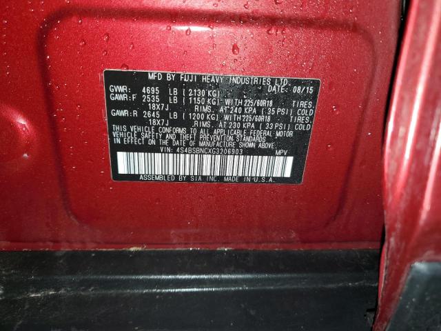 Photo 14 from auction – 2016 SUBARU OUTBACK 2. with VIN 4S4BSBNCXG3206903