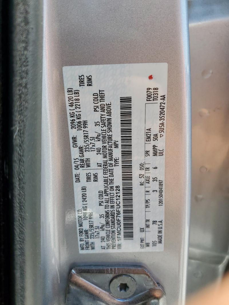 Photo 14 from auction – 2015 FORD ESCAPE S with VIN 1FMCU0F76FUC12128