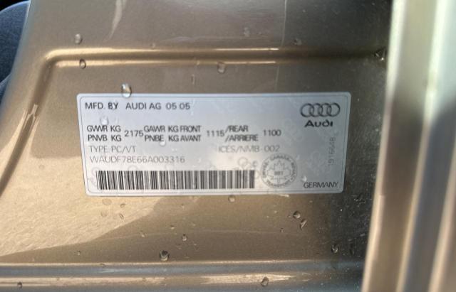 Photo 10 from auction – 2006 AUDI A4 2.0T QU with VIN WAUDF78E66A003316