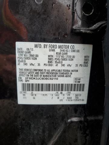 Photo 14 from auction – 2013 FORD EDGE SEL with VIN 2FMDK3JC9DBC92110