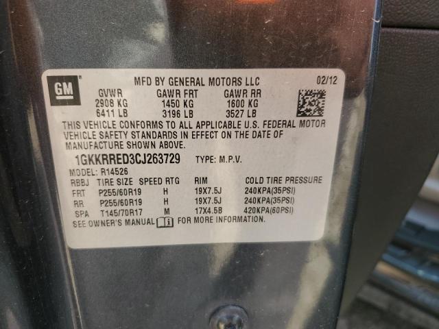 Photo 14 from auction – 2012 GMC ACADIA SLT-1 with VIN 1GKKRRED3CJ263729