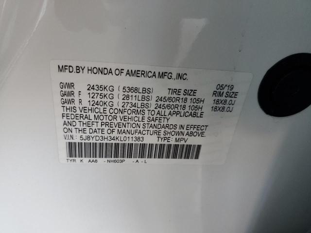 Photo 14 from auction – 2019 ACURA MDX with VIN 5J8YD3H34KL011383