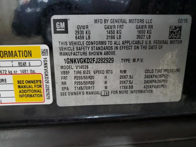 Photo 14 from auction – 2015 CHEVROLET TRAVERSE L with VIN 1GNKVGKD2FJ282929