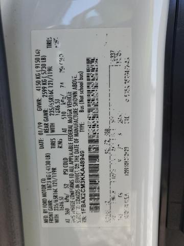 Photo 14 from auction – 2019 FORD TRANSIT T- with VIN 1FBAX2CM3KKA48940