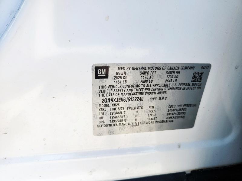 Photo 14 from auction – 2018 CHEVROLET EQUINOX LT with VIN 2GNAXJEV6J6132240