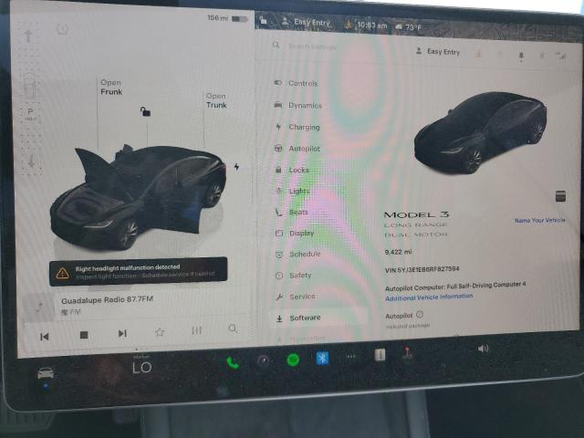 Photo 9 from auction – 2024 TESLA MODEL 3 with VIN 5YJ3E1EB6RF827594