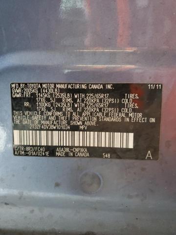Photo 14 from auction – 2011 TOYOTA RAV4 with VIN 2T3ZF4DV3BW101034