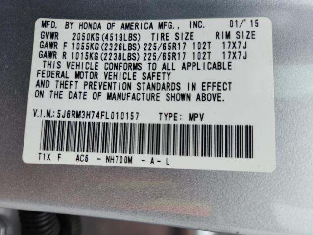 Photo 14 from auction – 2015 HONDA CR-V EXL with VIN 5J6RM3H74FL010157