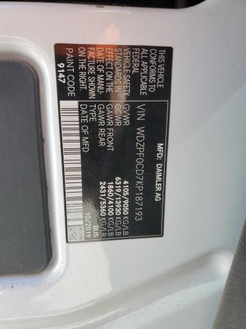 Photo 14 from auction – 2019 MERCEDES-BENZ SPRINTER with VIN WDZPF0CD7KP187193
