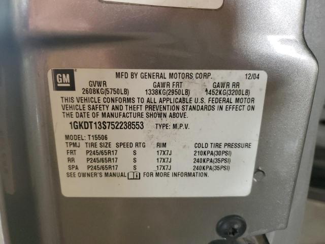 Photo 14 from auction – 2005 GMC ENVOY with VIN 1GKDT13S752238553