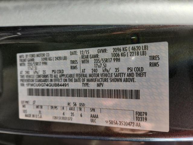 Photo 14 from auction – 2016 FORD ESCAPE SE with VIN 1FMCU0G74GUB84491