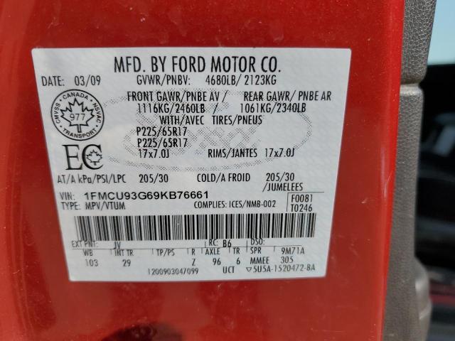 Photo 14 from auction – 2009 FORD ESCAPE XLT with VIN 1FMCU93G69KB76661