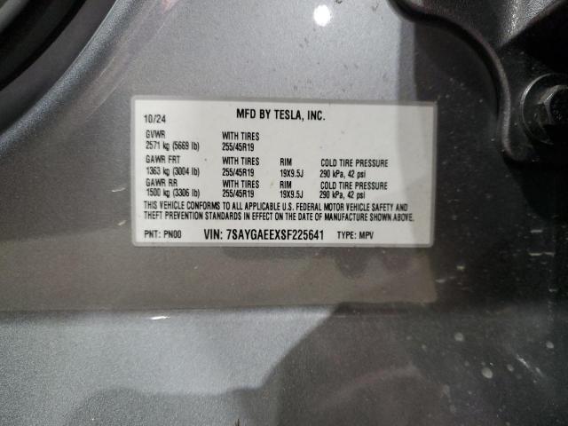Photo 14 from auction – 2025 TESLA MODEL Y with VIN 7SAYGAEEXSF225641