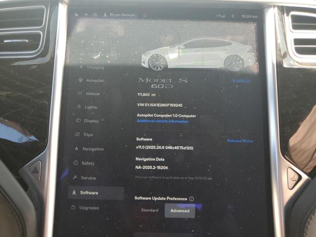 Photo 9 from auction – 2016 TESLA MODEL S with VIN 5YJSA1E29GF159245