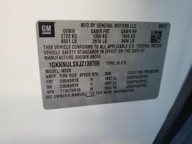 Photo 14 from auction – 2018 GMC ACADIA SLT with VIN 1GKKNULSXJZ138709