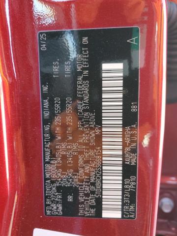 Photo 14 from auction – 2025 TOYOTA HIGHLANDER with VIN 5TDXBRCH2SS668154