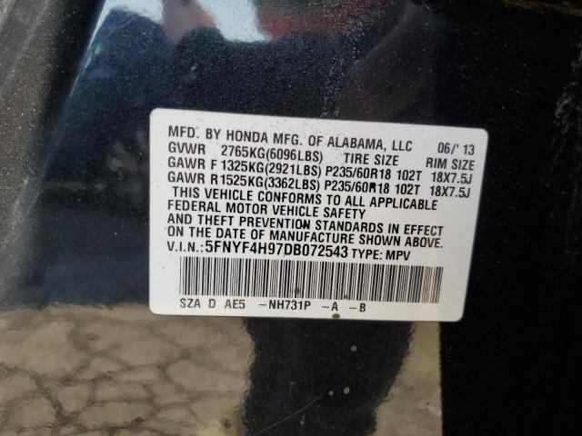 Photo 14 from auction – 2013 HONDA PILOT TOUR with VIN 5FNYF4H97DB072543