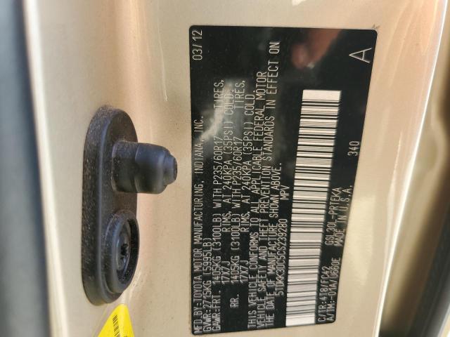 Photo 14 from auction – 2012 TOYOTA SIENNA LE with VIN 5TDKK3DC5CS239280
