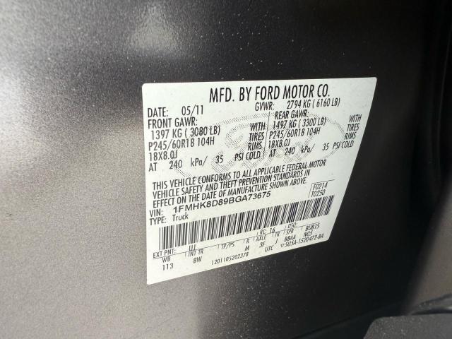 Photo 10 from auction – 2011 FORD EXPLORER X with VIN 1FMHK8D89BGA73675