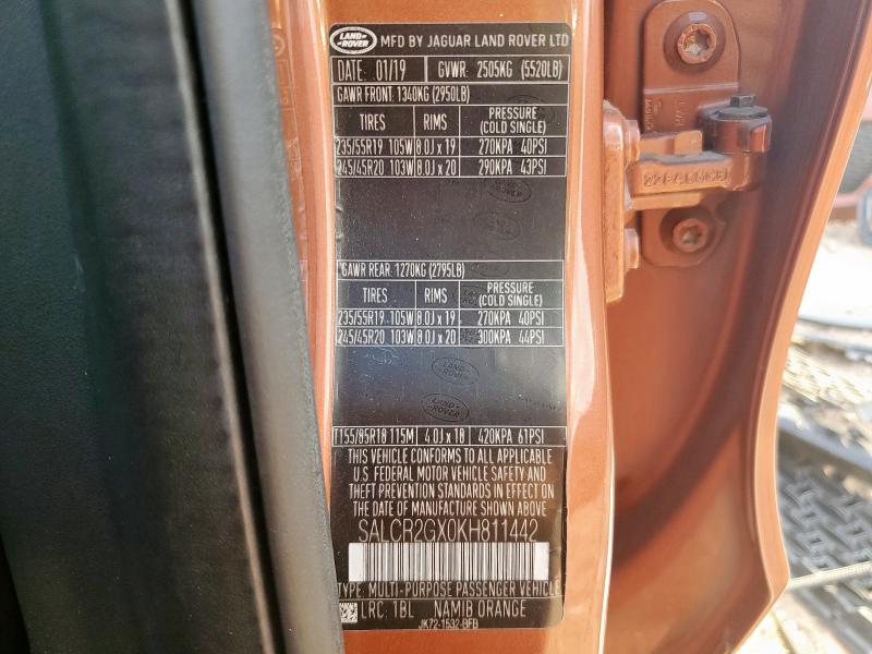 Photo 14 from auction – 2019 LAND ROVER DISCOVERY with VIN SALCR2GX0KH811442