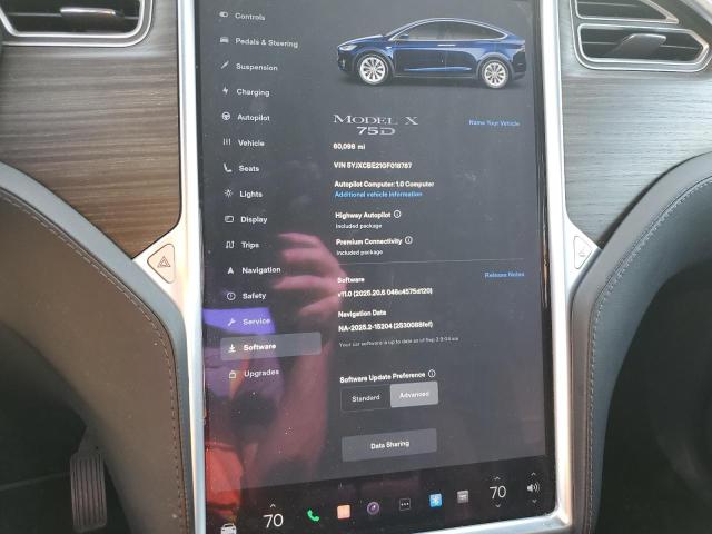 Photo 9 from auction – 2016 TESLA MODEL X with VIN 5YJXCBE21GF018787
