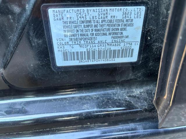 Photo 10 from auction – 2017 NISSAN SENTRA S with VIN 3N1AB7AP0HY408151