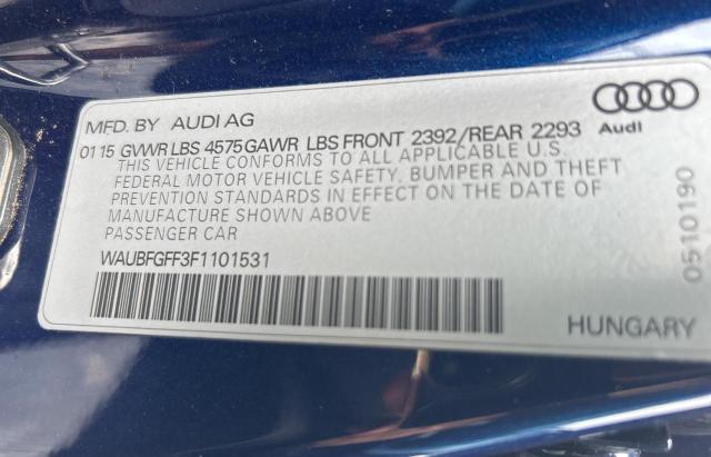 Photo 10 from auction – 2015 AUDI A3 PREMIUM with VIN WAUBFGFF3F1101531