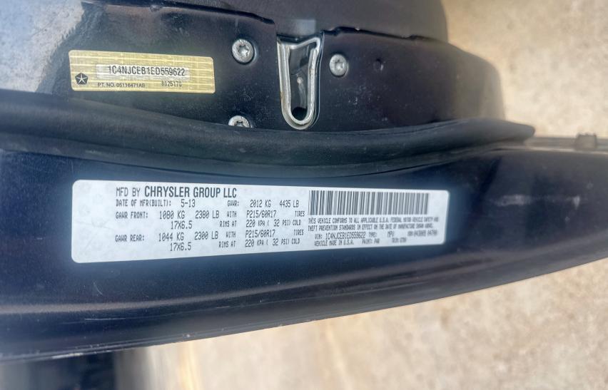 Photo 10 from auction – 2014 JEEP COMPASS LA with VIN 1C4NJCEB1ED559622