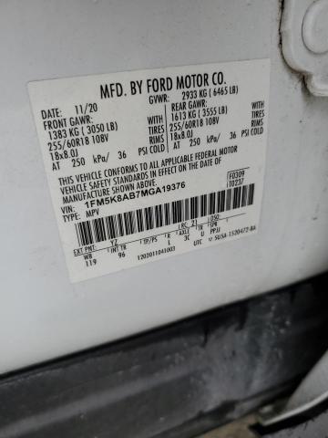 Photo 14 from auction – 2021 FORD EXPLORER P with VIN 1FM5K8AB7MGA19376