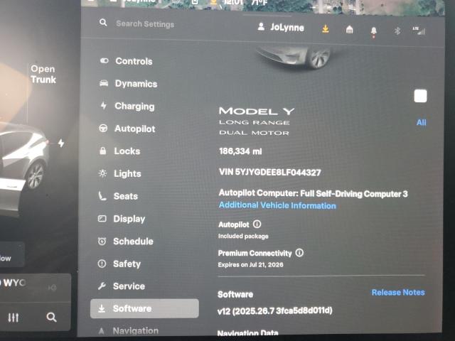 Photo 9 from auction – 2020 TESLA MODEL Y with VIN 5YJYGDEE8LF044327